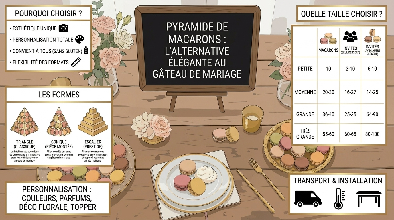Pyramide de macarons mariage
