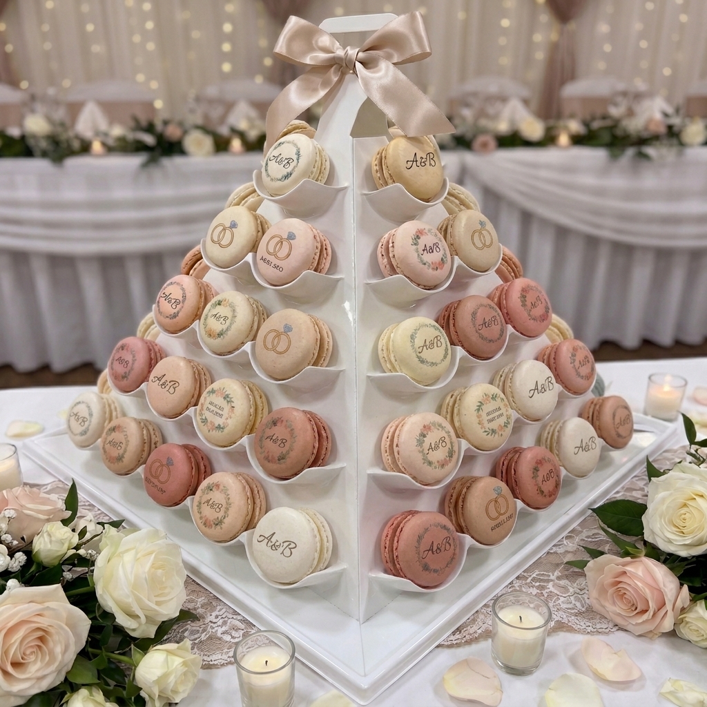 Pyramide triangle macarons mariage